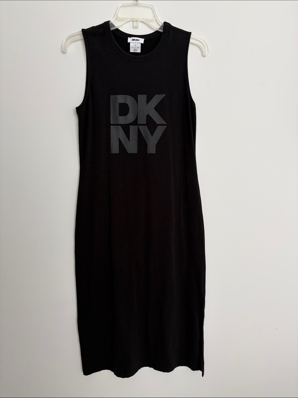 DKNY Black Logo Midi Tank Dress